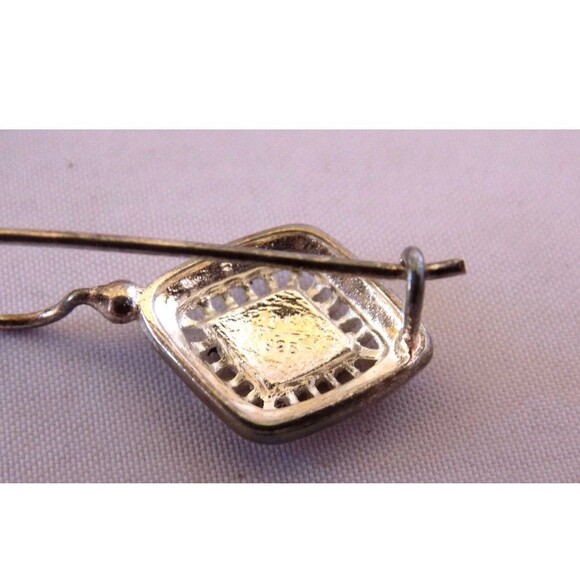 Vintage Avon 925 Sterling Silver Marcasite Diamond Shape Dangle Earrings 2004 2x - Picture 8 of 16